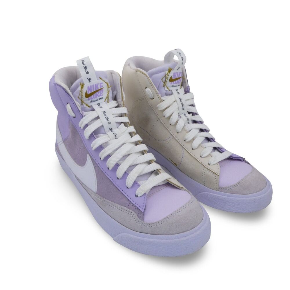Nike Blazer Mid '77 SE Youth US 5.5Y Just Do It Mismatch Lilac/Beige FJ2952-500